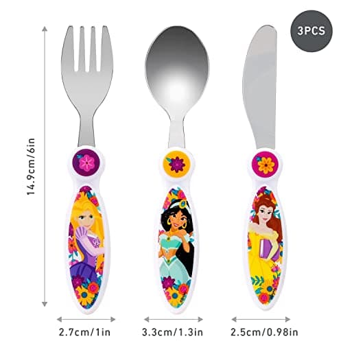 Disney Princess Kids 3 Piece Cutlery Set – Includes Knife, Fork and Spoon — view 2