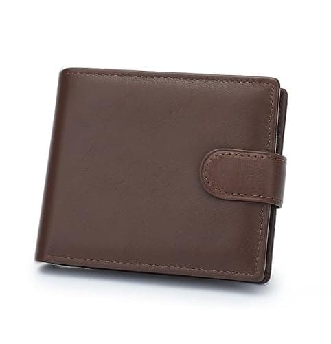 Coffee Brown Vegan PU Leather Wallet for Men – Slim Bifold with Card Slots, Coin Pocket, ID Window, 2 Note Compartments – Compact Wallet with Snap Closure – Stylish Gift Idea for Everyday Use 12×9.5cm — view 6