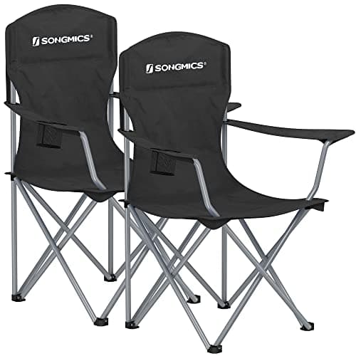 SONGMICS Set of 2 Folding Camping Chairs, Max. Load Capacity 150 kg