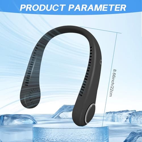 CNMTCCO Portable Neck Fan Rechargeable - Bladeless Wearable Fan with 360° Cooling Airflow, Quiet Personal Neck Air Conditioner for Women and Men, Ideal for Sports, Travel and Holiday Gifts (Black) — view 5