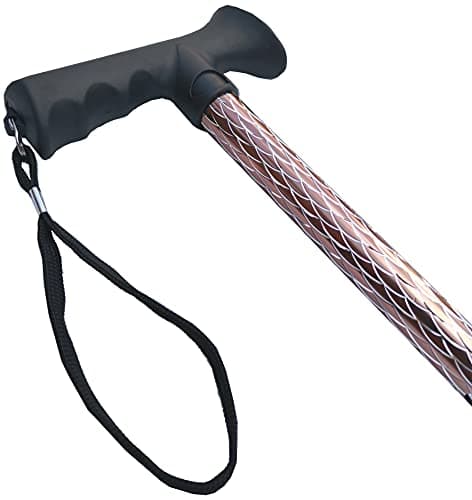 Luxury Ladies Engraved Etched Adjustable Walking Stick Cane with Soft Grip Gel Ergonomic Handle for Women - 25.5” – 35.5” (Engraved Rose Gold) — view 5