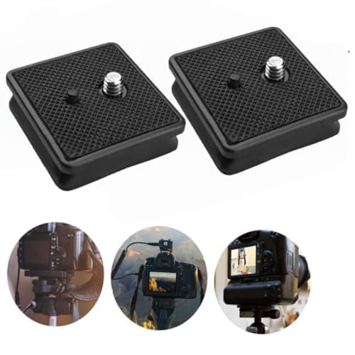 2-Pack Quick Release Plate with Screw Mount,Universal Tripod Adapter for DSLR SLR Digital Camera - Easy Install & Detach (Black) — view 6