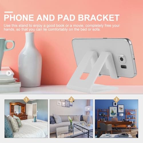 GALPADA Portable Phone Stand Travel with Non-slip Plastic Design and Charging Cable Hole, Desktop Pad Bracket for Tablets and Phones, Suitable for Sofa and Desktop Use with Low Center — view 4