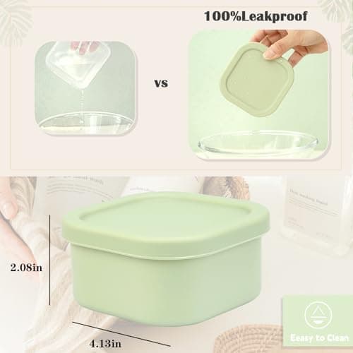 TITATI Travel Soap Case, Square Silicone Soap Holder for Dr. Squatch, Portable Shampoo Bar Case for Shower, Camp, Gym (Pea Green) — view 2