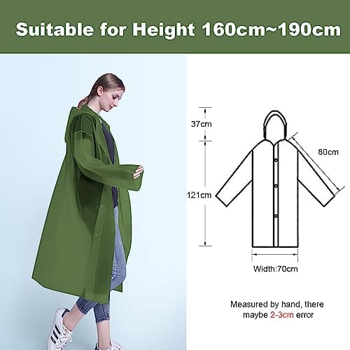 Vicloon Portable Raincoat, 2 Pack Rain Poncho Adult Waterproof with Hoods and Sleeves, Reusable Rain Resistant Poncho for Camping, Emergency Situations, Travel — view 2