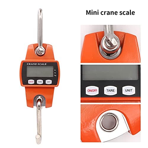 MUALROUS Mini Digital Crane Scale, 300kg/600lb Electronic Hook Hanging Scale for Farm Hunting Fishing Outdoor (Orange) — view 2
