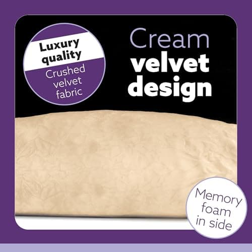 Aamira C Shaped Pregnancy Pillow, Memory Foam, Velvet Cover, Cream — view 5