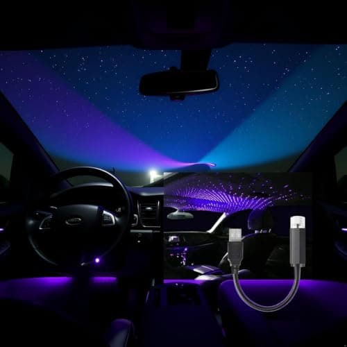 Blue USB Star Projector Night Light,Adjustable Romantic Starry Sky Projector Car Light,Portable Atmosphere Decorative Auto Roof Light for Various Occasions, Home Improvement,Wall Lights Night-Lights — view 5