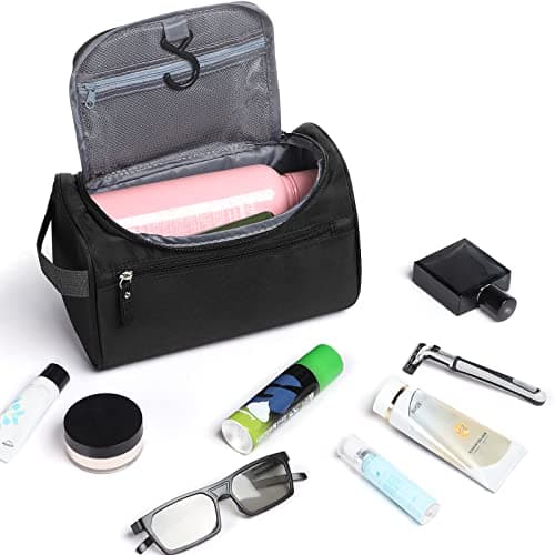 Toiletry Bag, Etercycle Hanging Wash Bag Travel Toiletry Bag Waterproof Bathroom Bag for Men and Women Travel Toiletry Makeup Organizer (Black) — view 3
