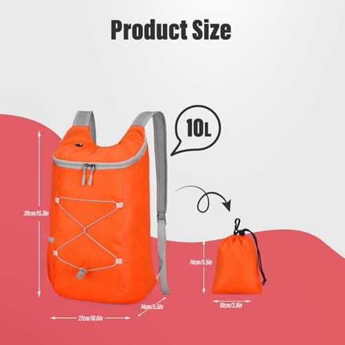 Sahunfri 2 Pcs Ultra Lightweight Backpack with Headphone Jack, Foldable Backpack Water Resistant Travel Rucksack, Multi-Functional Backpacks for Men Women — view 6