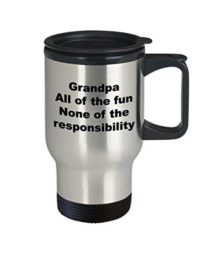 FUNNY GRANDPA TRAVEL MUG - Grandfather Coffee Cup Quote Joke Gift - Stainless Steel Insulated Double Wall Tumbler - Christmas Birthday Hannukah — view 2