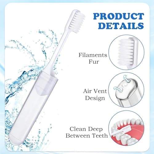 12 Pcs Travel Toothbrush Set with Mini Toothpaste, Portable Foldable Toothbrush, Mini Toothbrush Suitable with Toothpaste for Travel Business Trip Families Camping Outdoor Activities — view 3