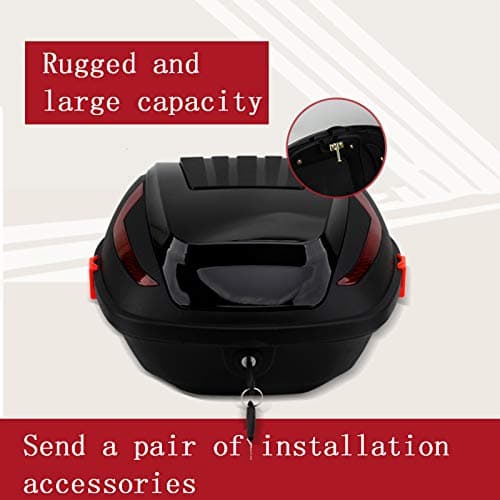 ZXCASDF Motorcycle Trunk Motorcycle Tour Tail Box Top Lock Storage Carrier Case Portable Trunk Lid Organizer Storage Bag Motorcycle Tour Tail Box,rose gold — view 6