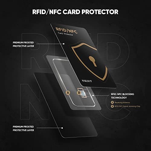 VULKIT RFID/NFC Blocking Cards - 4 Pack, Ultra Thin Credit Card Protector, Contactless Cards Protecor, Premium NFC Blocker, for Credit Cards, ID Cards, Passports, Wallet — view 2