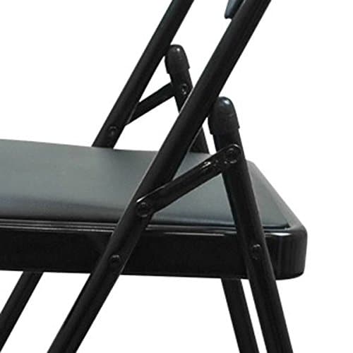 TekBox Folding Faux Leather Chair - Steel Event & Desk Seating (6, Black) — view 6
