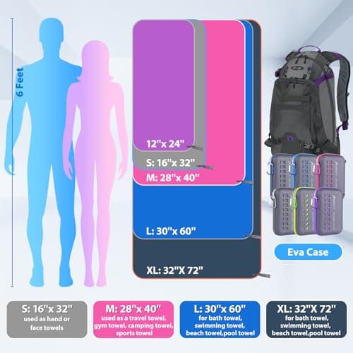 SHEEFLY Microfibre Travel Quick Dry Towel Super Absorbent Gym Towel — view 3