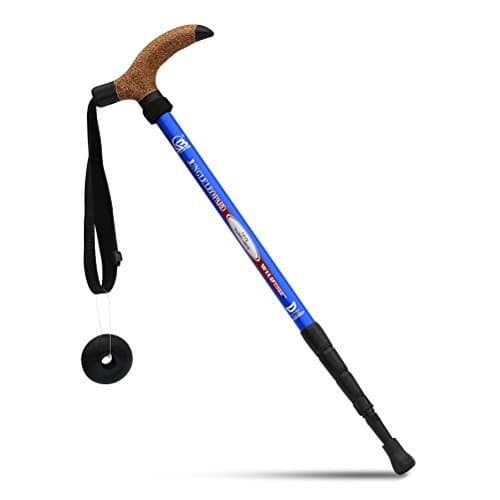 BAITER Cork Handle Retractable Aviation Aluminum Alloy Alpenstock Adjustable Telescopic Pole Anti Shock Walking Hiking Stick …