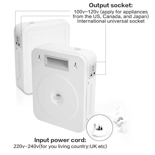 uyoyous 2000w Step Down Transformer UK to US Step Down Voltage Converter — view 4