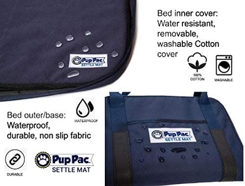 PupPac Dog Settle Mat S/M (85 x 60cm) | Train Calm Behaviour Anywhere | Portable Travel Dog Bed | Waterproof & Washable | Camping, Café & Pub | Free Bowl & Training Guide — view 6