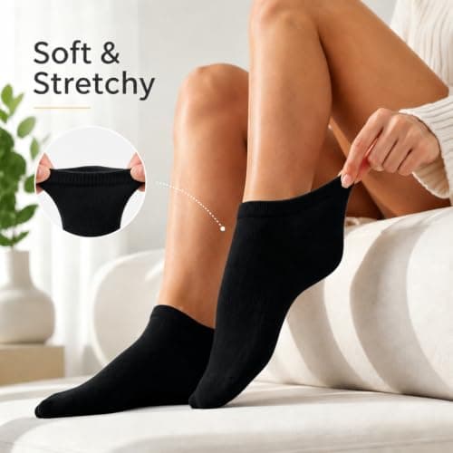 MAKABO Womens Bamboo Trainer Socks Low Cut Ankle Socks Breathable Seamless 6 Pack UK 5-9 Casual Sneakers Gift — view 6