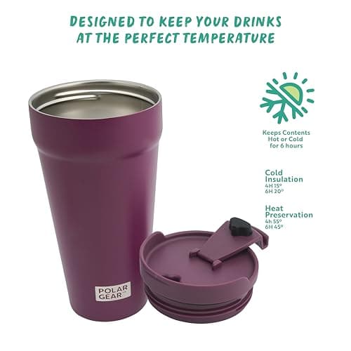 Polar Gear 470ml Coffee Cup Travel Mug, Insulated Coffee Cup w/Closure Lid — view 4