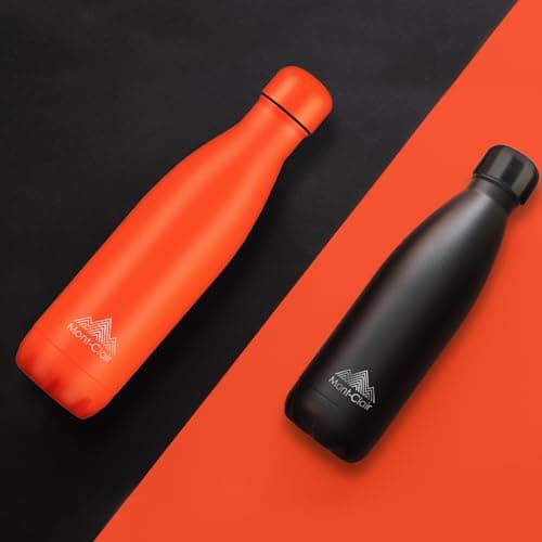 Mont-Clair LO Stainless Steel Water Bottle, Vacuum Insulated - BPA Free, 12h Hot & 24h Cold Drinks, Metal Water Bottle 500ML Leakproof, Ideal for Adult, Kids, Running - Orange — view 4