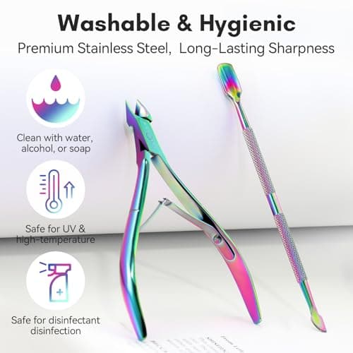Makartt 2-in-1 Cuticle Remover & Pusher Set Silver 7mm Blade Stainless — view 3