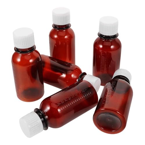 Brown PET Medicine Bottles 100ml with Cap and Scale 6 Pack