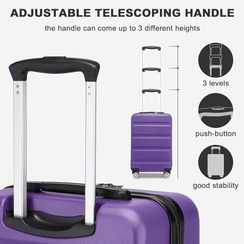 Kono Medium Suitcase Expandable ABS+PC Hard Shell Travel Check in Luggage — view 5
