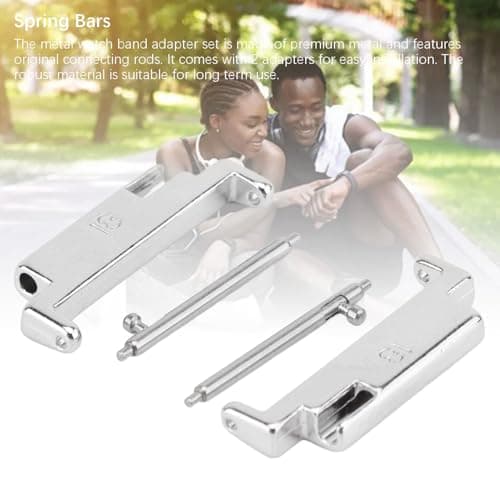 Yanmis Metal Watch Band Adapter Set, Fit for 18mm to 22mm Strap Universal, Including One Pair of Connectors, One Pair of Switch Spring Bars, Lugs Replacement Parts (1 Pair) — view 4