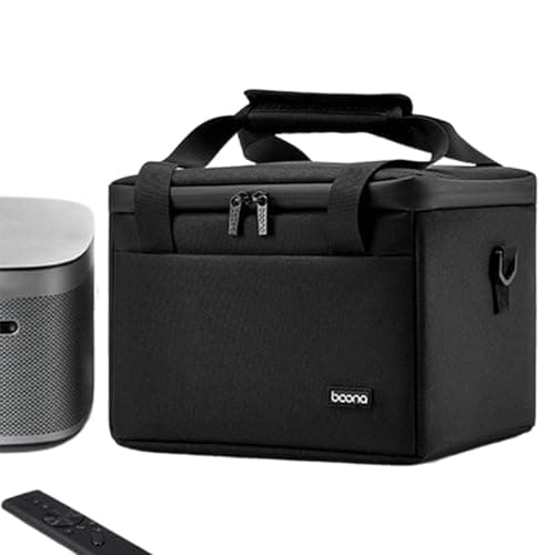 Ronyme Projector Storage Bag Hard Travel Case Scratch Resistant with Handle Portable with Pockets Sturdy Stylish Travel Carrying Bag, Black — view 3