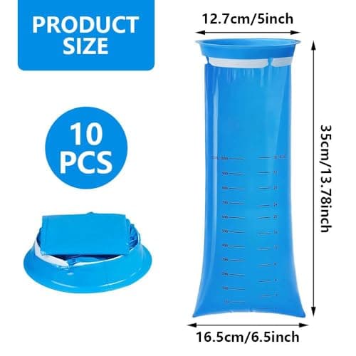 Henyall 10 Pack Vomit Bags, Blue 1000ml Sick Bags - Leakproof & Odor Control, Emesis Bags for Car Motion Sickness, Air Travel, Morning Sickness, Adults Kids Pregnant Drivers — view 6