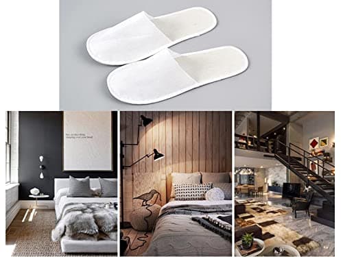 DBOO Disposable Slippers - Closed Toe Spa Slippers for Women, Hotel, Travel & Home Use (White) — view 6