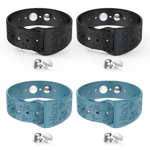 Motion Sickness Bands/Adjustable Acupressure Wristbands/Relief Waterproof Band for Nausea Morning Sickness,Motion Sickness(2Pairs-Black+Bule)-Sunflower