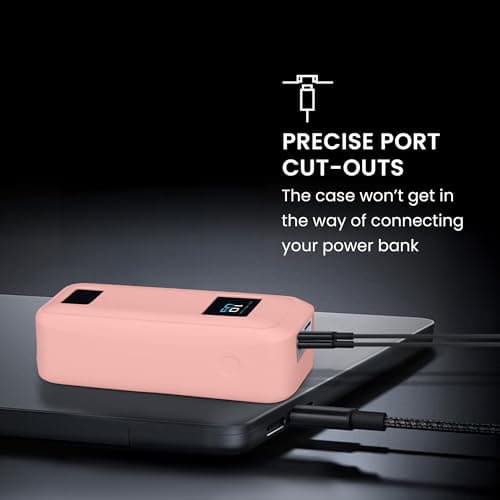 kwmobile Case Compatible with Anker Prime Power Bank 20000mAh 220W - Portable Powerbank Cover - External Battery Charger Bag, Shockproof - Dusty Pink — view 5