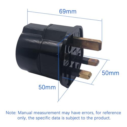 Strhowill 2 Pack Black UK 3-Pin to EU Schuko Plug Adapter — view 5