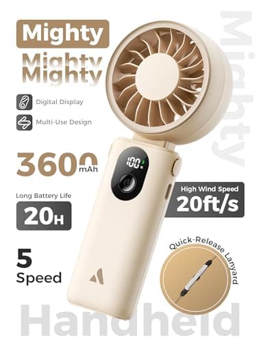 Aecooly Mighty Portable Handheld Fan,[20H Max Cooling],3 Flexible Modes — view 2