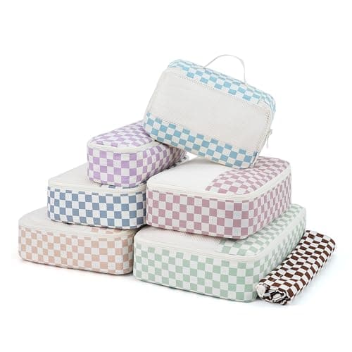 Narwey 7 Set Packing Cubes for Suitcases, Large Organiser Bags for Travel