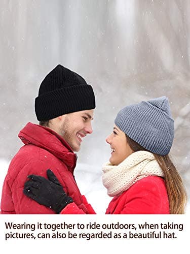 Geyoga 2 Hole Knitted Ski Mask Full Face Cover Warm Balaclava Knitted Winter Face Mask for Outdoor Sports(Black,Adult Size) — view 6