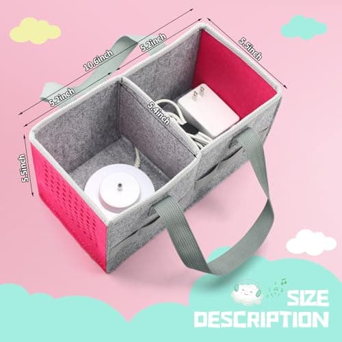 OUKNAK Travel Felt Carrying Case & Storage Bag for Toniebox/Tonies(Pink) — view 2