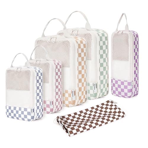 Narwey Packing Cubes for Suitcases, 6 Set Packing Bags for Travel Luggage