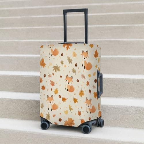 VQUVQV Elastic Travel Luggage Cover, Autumn Fox Maple Leaf Washable Suitcase Protector Cover Travel Accessories Fit 22-24 Inch Luggage, M — view 6