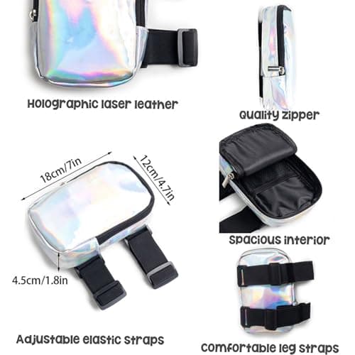 Carnival Leg Bag - 18x12x4.5cm Harness Pouch, Trendy Women Travel Organizer, Festival Hip Storage Bag | Safe Zippered Storage for Trips Holidays Concerts Events Street Adventures Daily Outings — view 6