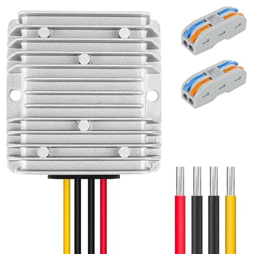 DC 36V/48V to 12V 10A Voltage Converter Regulator - Waterproof Step Down Buck Converter Power Supply Transformer Module for Golf Cart Club Car - 36V/48V to 12V 10A