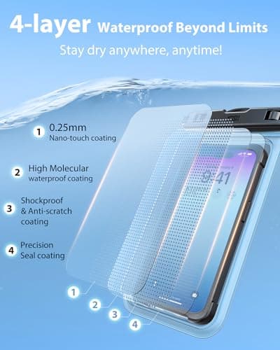 YOSH Waterproof Phone Pouch for Big Phones with Case On, 2 Pack, Up to 8.5" — view 4