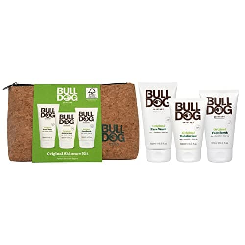 BULLDOG Skincare - Original Skincare Kit, Gift Set for Men (x1 Original Moisturiser 100ml, x1 Original Face Wash 150ml, x1 Original Face Scrub 125ml, x1 Cork Wash Bag) — view 5