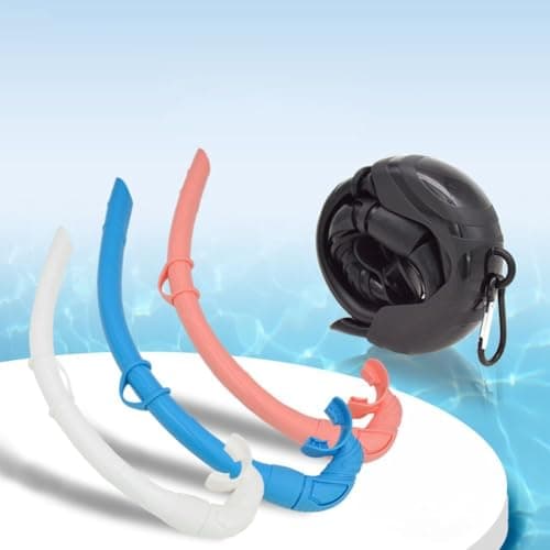 Roll-Up Snorkel Soft Silicone Flexible Mouthpiece Buckle Closure Secure Fit Wide-Bore Easy Breathing Tube Detachable Design Compact 37cm Lightweight 150g Multiple Colors Portable Storage(Pink) — view 3