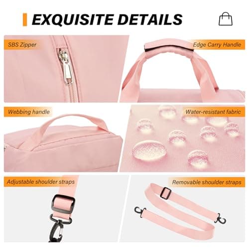 Sports Gym Bag Duffle Bag with Shoes Compartment for Womens Mens, CS COSDDI Weekend Travel Bag Overnight Bag with Wet Pocket, Luggage Bag Hospital Bag Holdall Bags with Shoulder Strap Backpack (Pink) — view 4