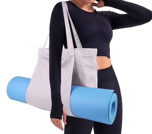 Cwokarb Women's Yoga Mat Bag Canvas Tote for, Yoga Bags and Carriers Fits All Your Stuff, Pilates, Travel Office Beach Workout, Standard Size — view 3