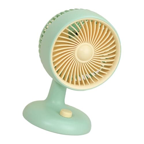 OEBUAFI USB Desk Fan, Quiet Operation Portable Rechargeable Fan for (Mint — view 2